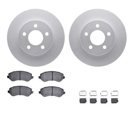 DYNAMIC FRICTION CO 4312-42007, Geospec Rotors with 3000 Series Ceramic Brake Pads includes Hardware, Silver 4312-42007